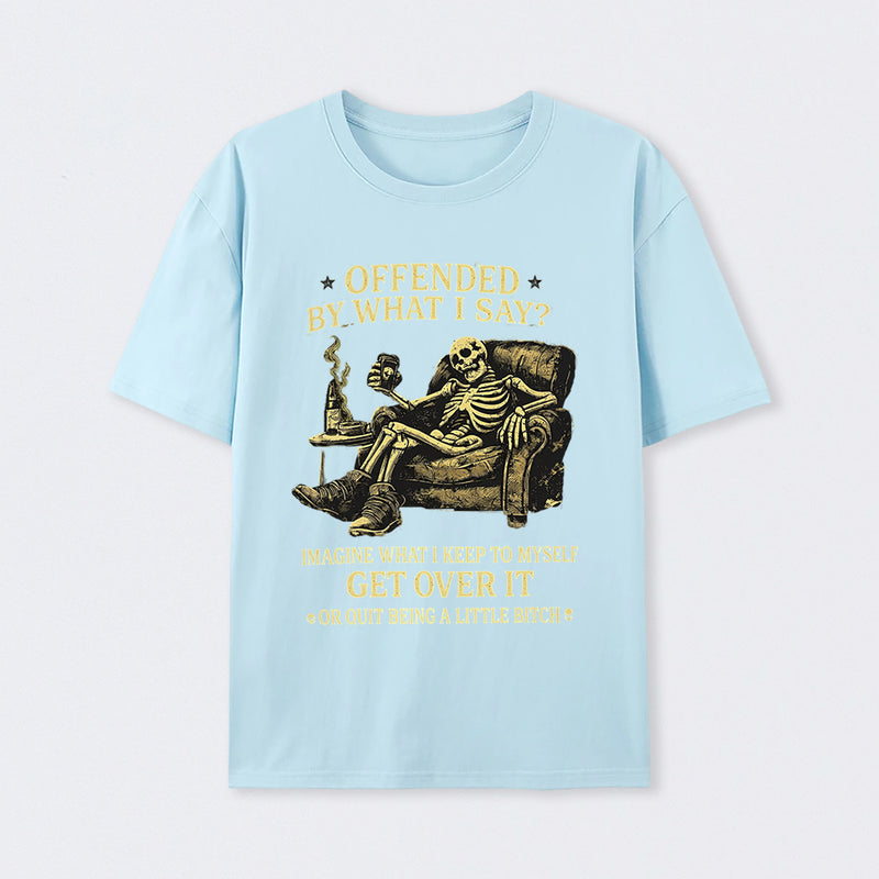 Black Sarcastic Skeleton Beer Humorous Art T-Shirt