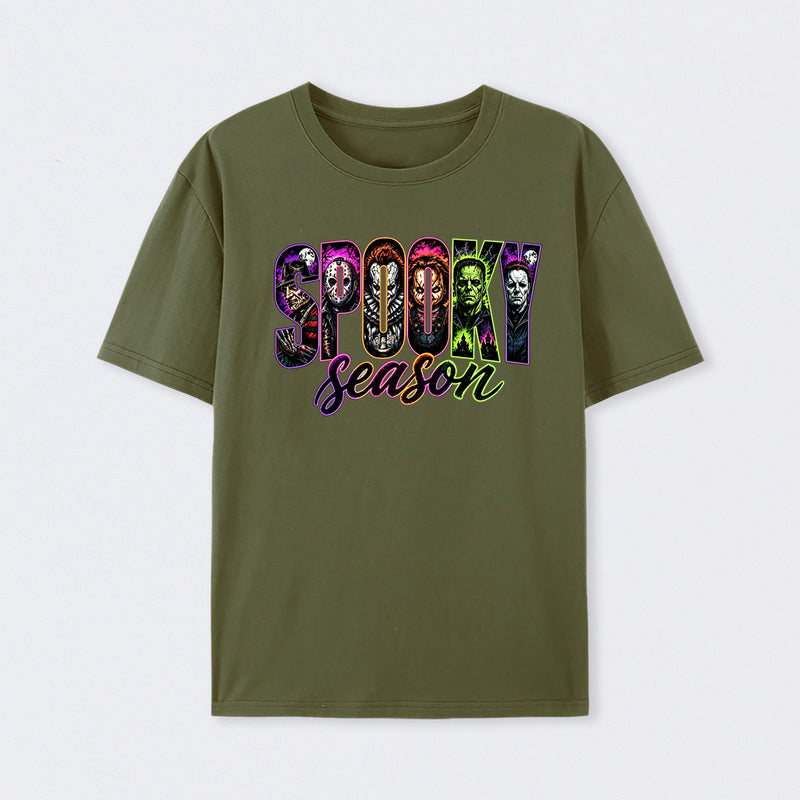 Neon Horror Halloween Retro Scary Movie Graphic T-Shirt