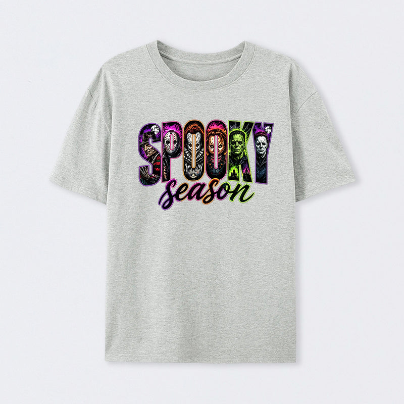 Neon Horror Halloween Retro Scary Movie Graphic T-Shirt