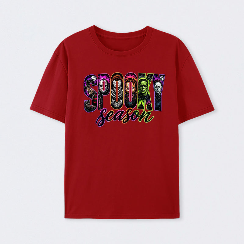 Neon Horror Halloween Retro Scary Movie Graphic T-Shirt