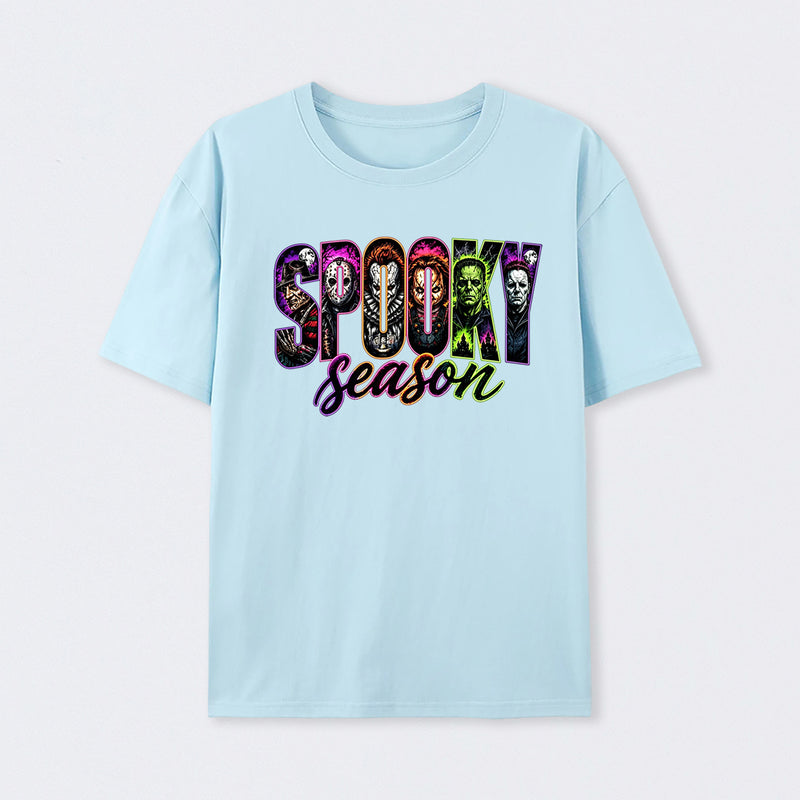 Neon Horror Halloween Retro Scary Movie Graphic T-Shirt