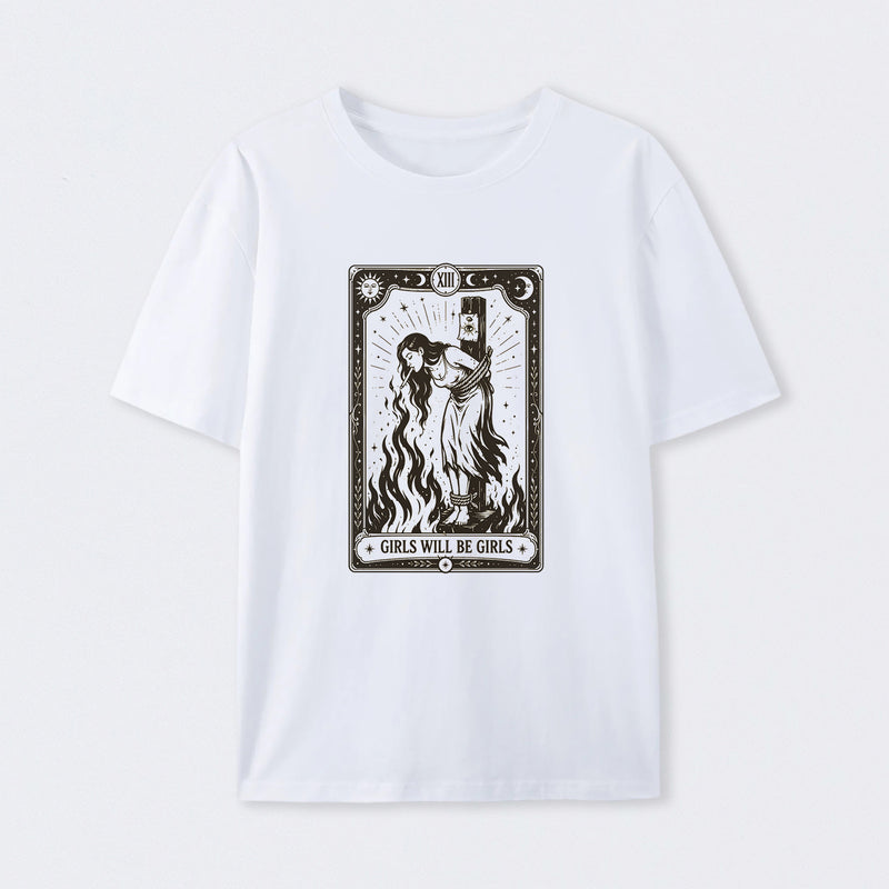 Girls Will Be Girls Witch With Sigarete T-Shirt Women's Rights