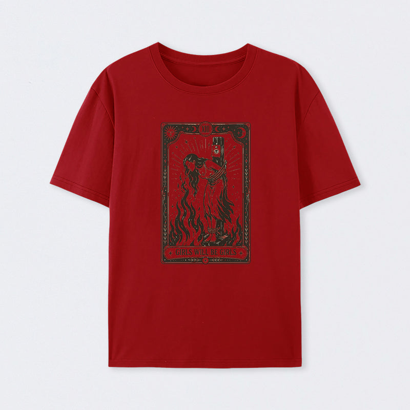 Girls Will Be Girls Witch With Sigarete T-Shirt Women's Rights