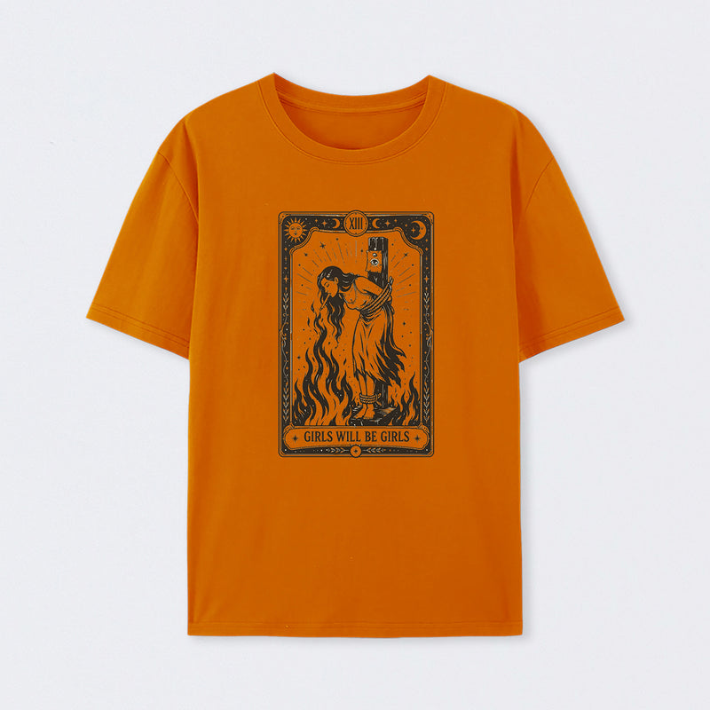 Girls Will Be Girls Witch With Sigarete T-Shirt Women's Rights
