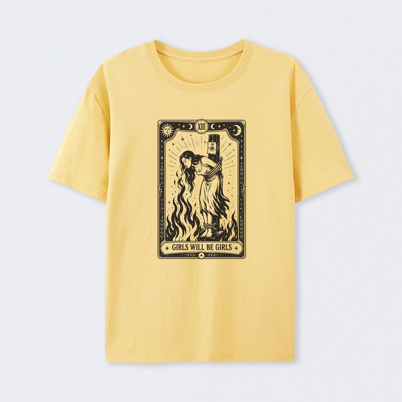 Girls Will Be Girls Witch With Sigarete T-Shirt Women's Rights