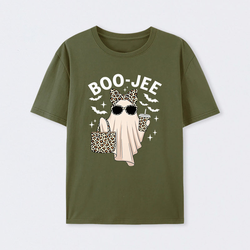 Boo Jee Ghost Leopard Ghost Halloween T-Shirt