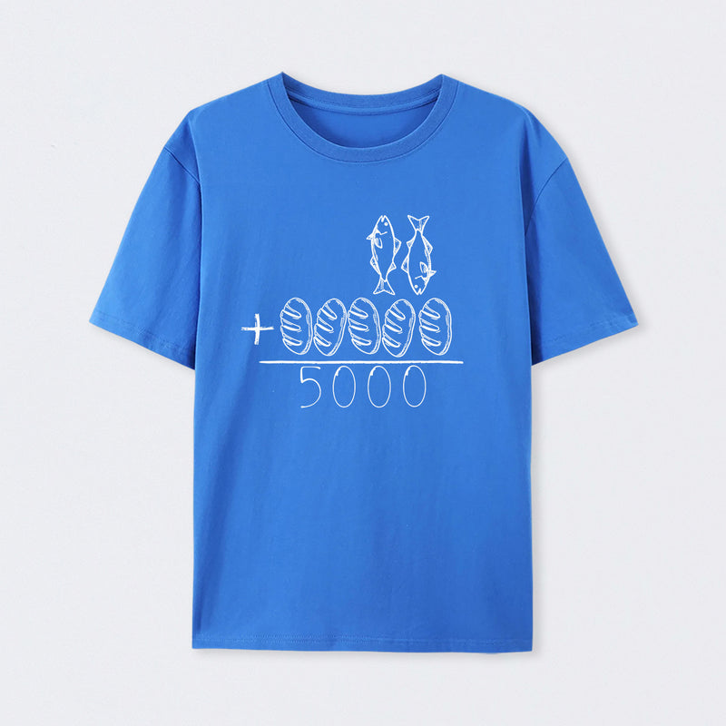 2 Fishes 5 Breads Jesus Feeds The 5000 Christian Bible Verses T-Shirt