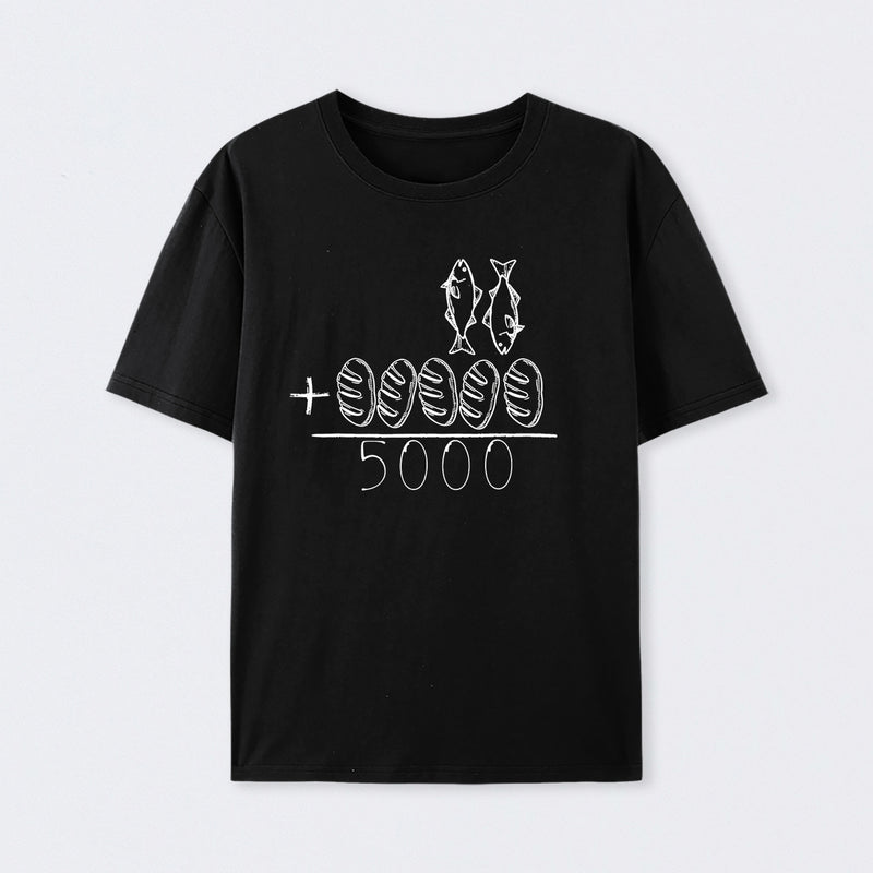 2 Fishes 5 Breads Jesus Feeds The 5000 Christian Bible Verses T-Shirt