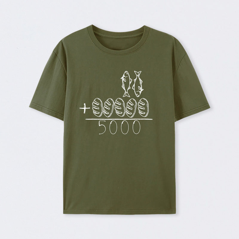 2 Fishes 5 Breads Jesus Feeds The 5000 Christian Bible Verses T-Shirt