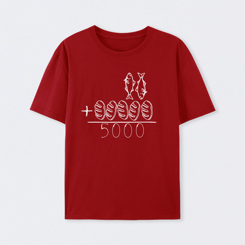 2 Fishes 5 Breads Jesus Feeds The 5000 Christian Bible Verses T-Shirt