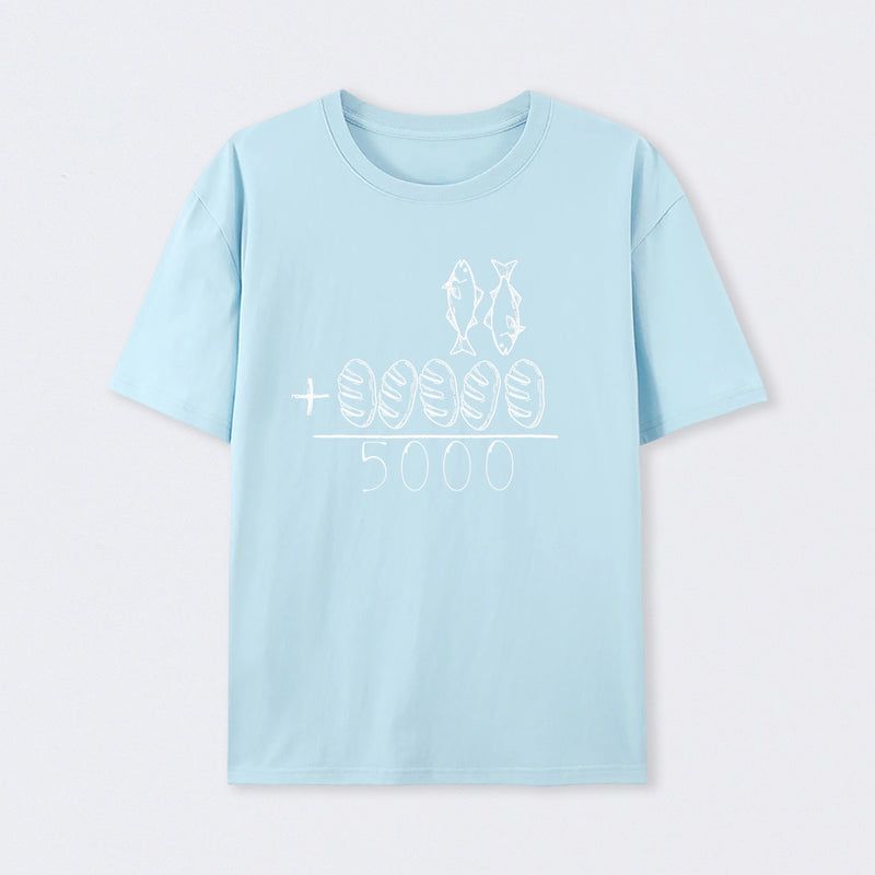 2 Fishes 5 Breads Jesus Feeds The 5000 Christian Bible Verses T-Shirt