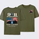 911 25th Anniversary Memorial Patriotic Two Sided T-Shirt