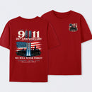 911 25th Anniversary Memorial Patriotic Two Sided T-Shirt