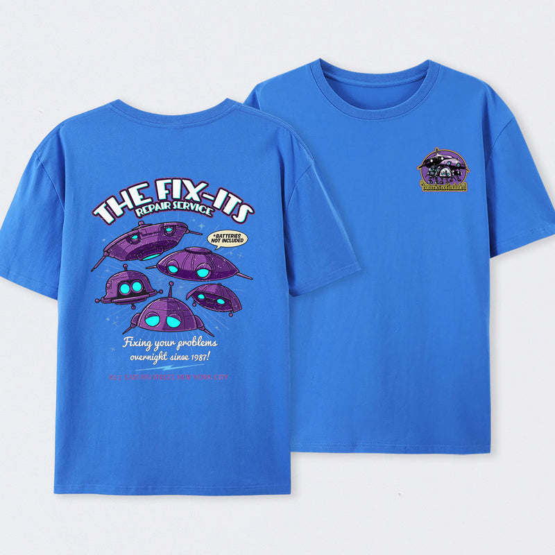 Batteries Not Included 1987 The Fix-It Repair Service Retro Sci-Fi T-Shirt