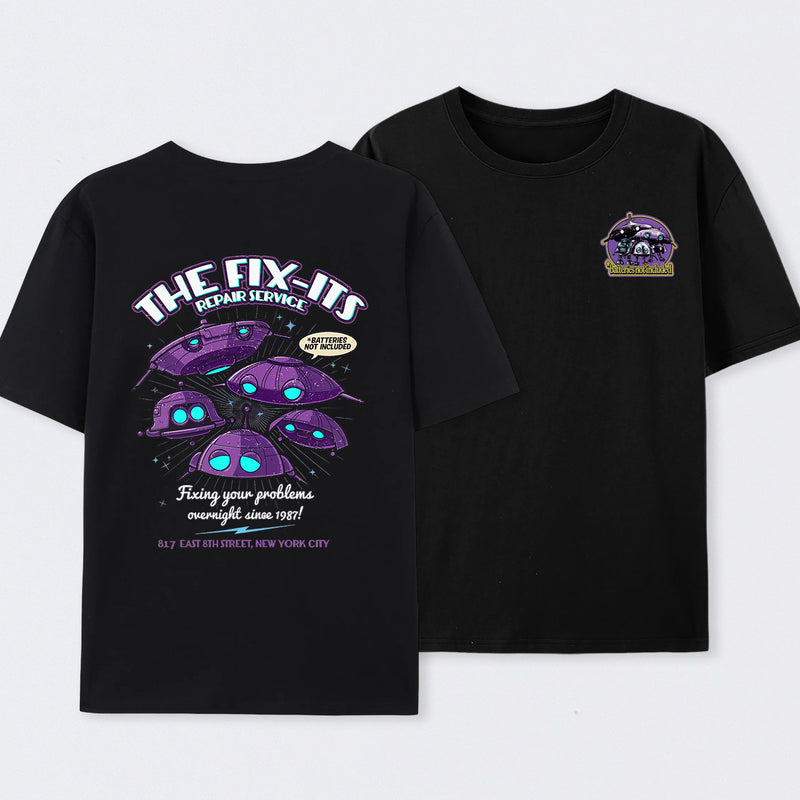 Batteries Not Included 1987 The Fix-It Repair Service Retro Sci-Fi T-Shirt