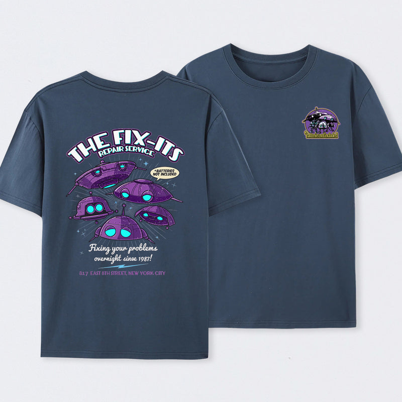 Batteries Not Included 1987 The Fix-It Repair Service Retro Sci-Fi T-Shirt