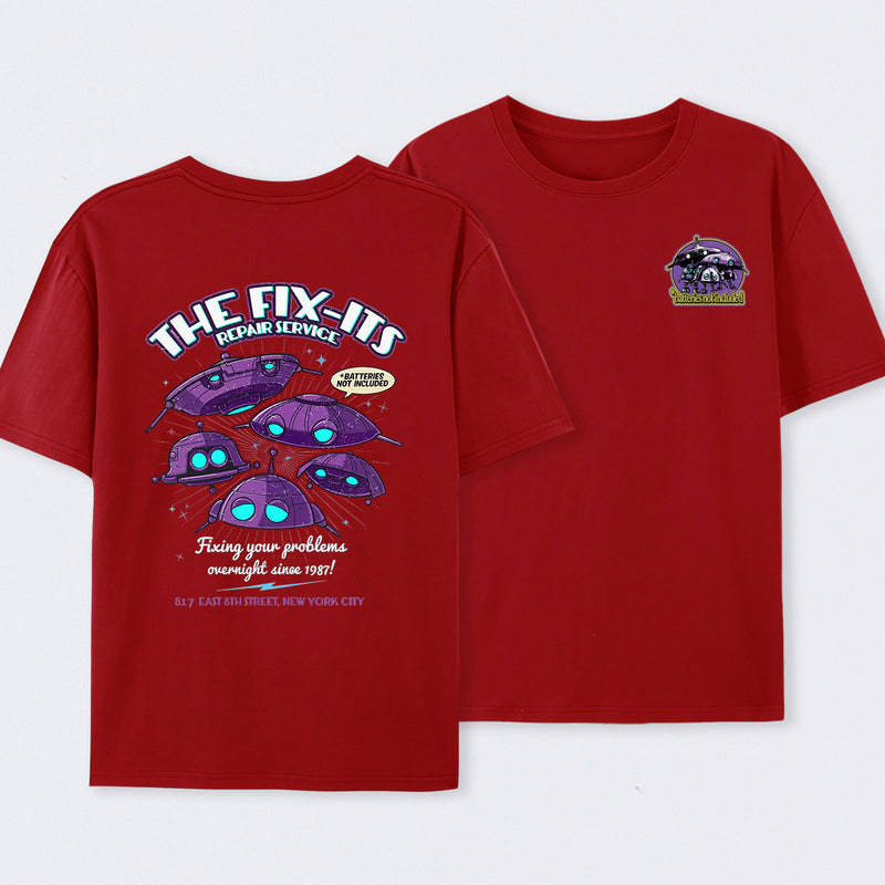 Batteries Not Included 1987 The Fix-It Repair Service Retro Sci-Fi T-Shirt