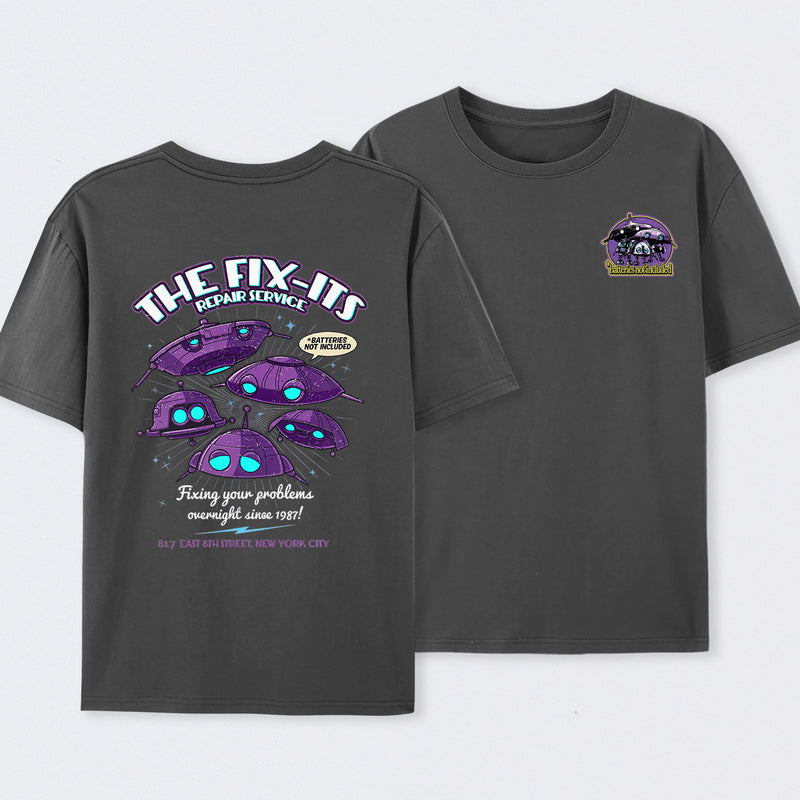 Batteries Not Included 1987 The Fix-It Repair Service Retro Sci-Fi T-Shirt