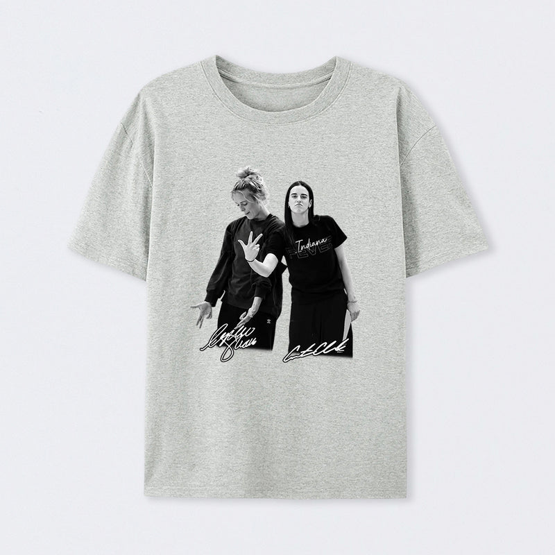 Retro 90s Sophie Cunningham Caitlin Clark Basketball T-Shirt
