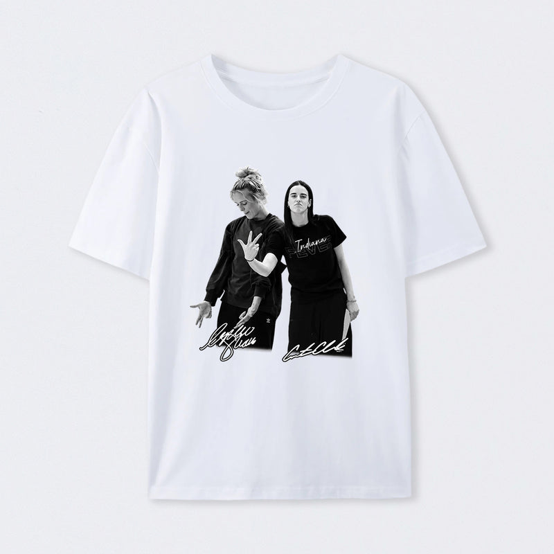 Retro 90s Sophie Cunningham Caitlin Clark Basketball T-Shirt