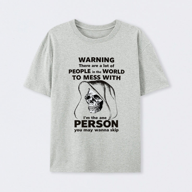 Funny Grim Reaper High Contrast Skull Graphic T-Shirt