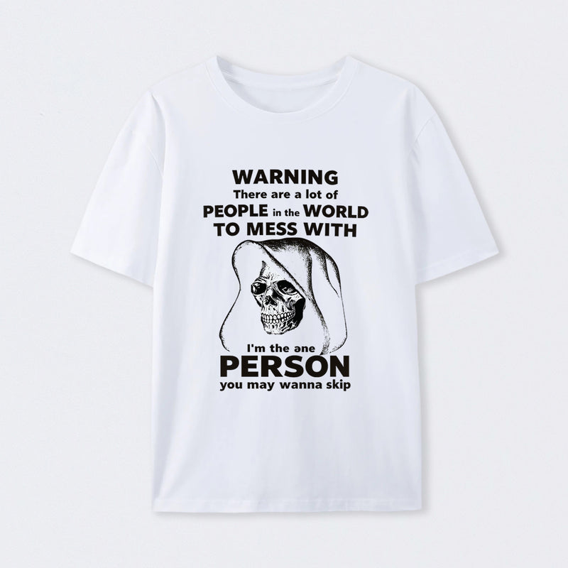 Funny Grim Reaper High Contrast Skull Graphic T-Shirt