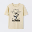 Funny Grim Reaper High Contrast Skull Graphic T-Shirt
