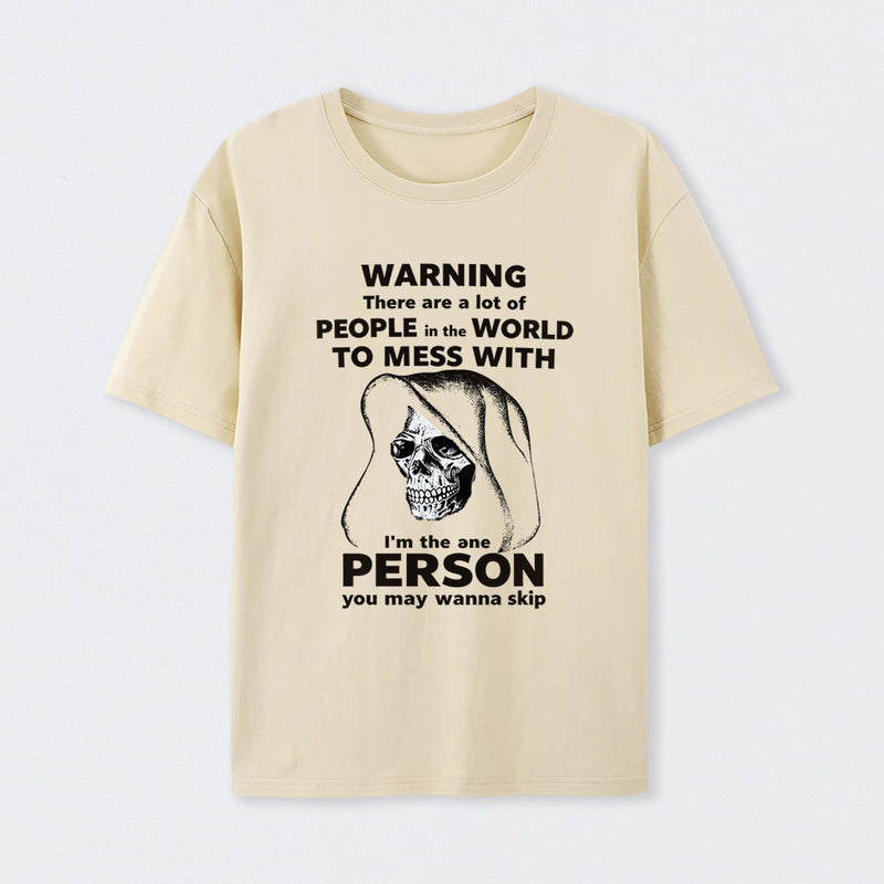 Funny Grim Reaper High Contrast Skull Graphic T-Shirt