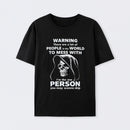 Funny Grim Reaper High Contrast Skull Graphic T-Shirt