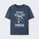 Funny Grim Reaper High Contrast Skull Graphic T-Shirt