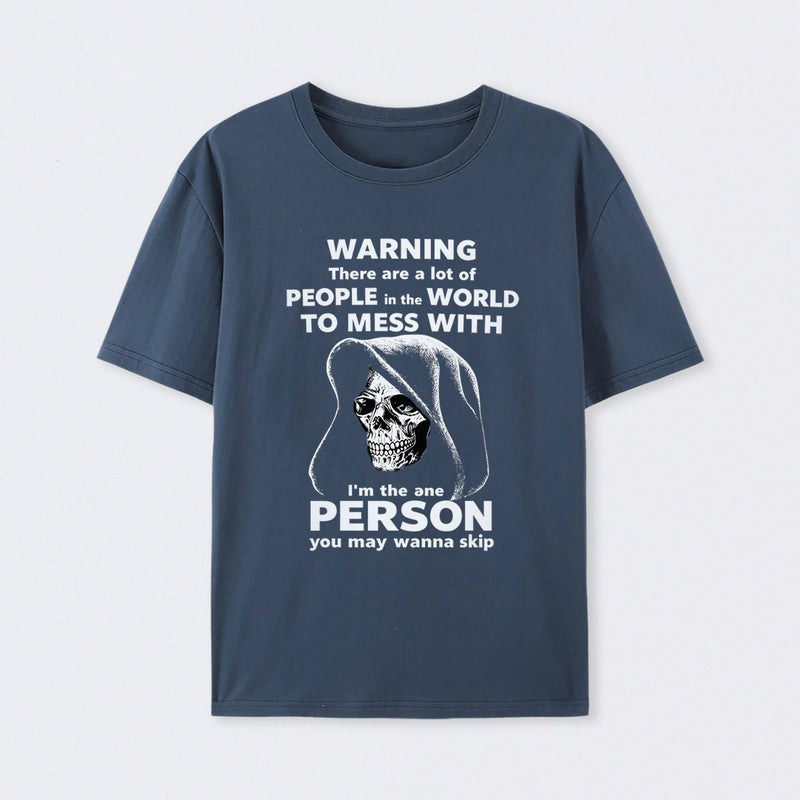 Funny Grim Reaper High Contrast Skull Graphic T-Shirt
