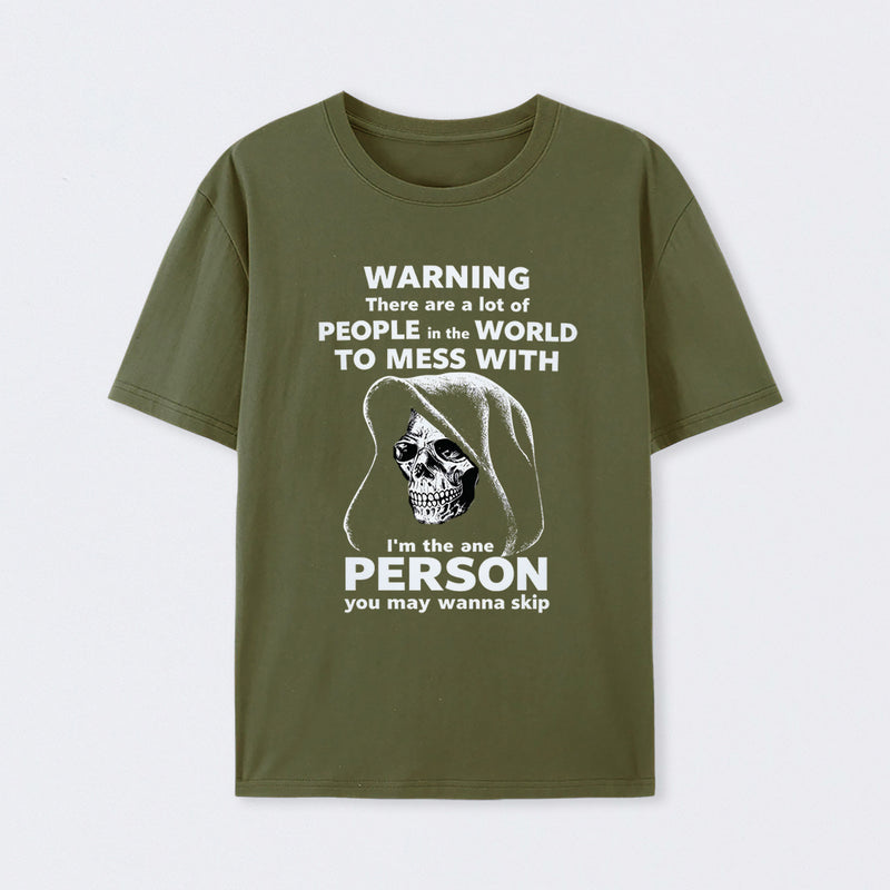 Funny Grim Reaper High Contrast Skull Graphic T-Shirt