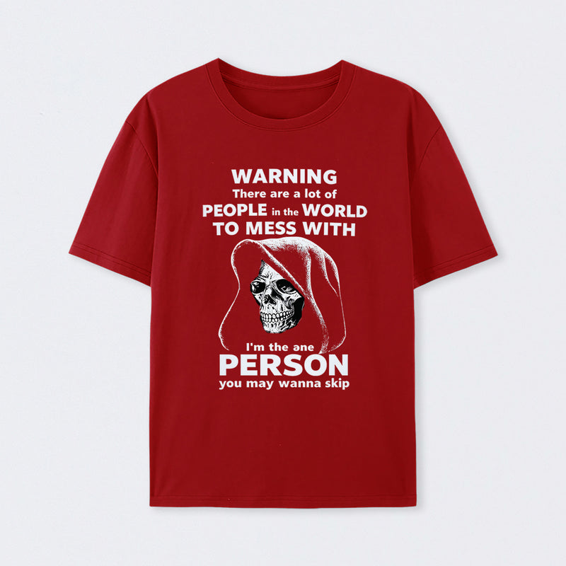 Funny Grim Reaper High Contrast Skull Graphic T-Shirt