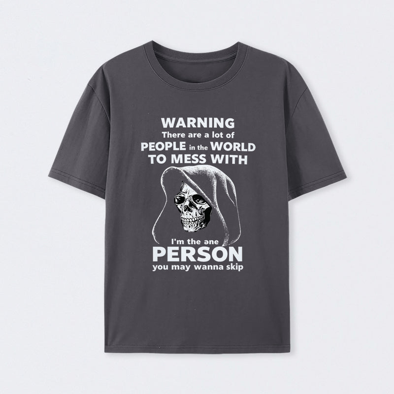 Funny Grim Reaper High Contrast Skull Graphic T-Shirt
