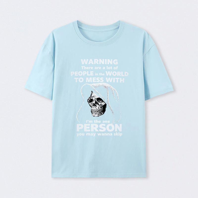 Funny Grim Reaper High Contrast Skull Graphic T-Shirt