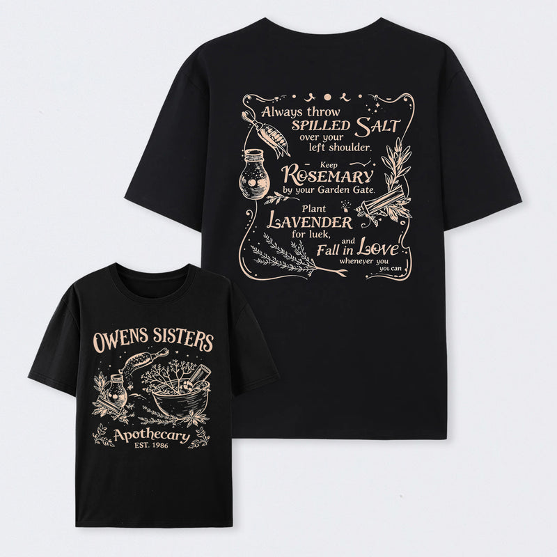 Owens Sisters Apothecary 1986 Witchy Herb Print T-Shirt