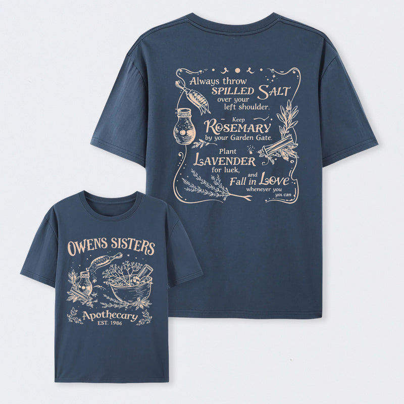 Owens Sisters Apothecary 1986 Witchy Herb Print T-Shirt