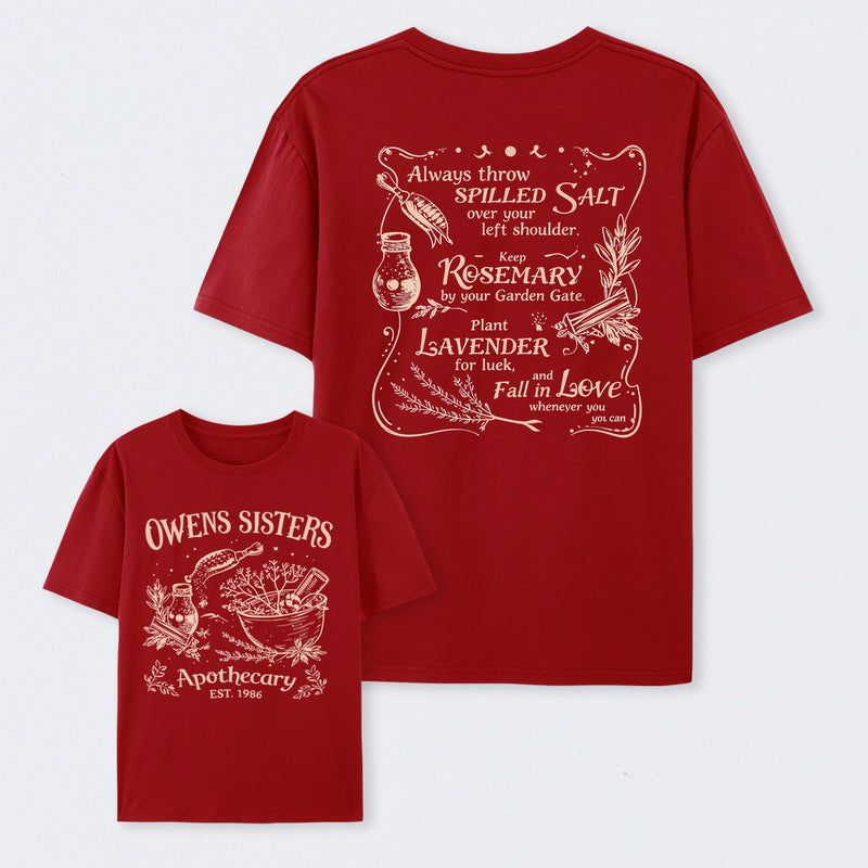 Owens Sisters Apothecary 1986 Witchy Herb Print T-Shirt