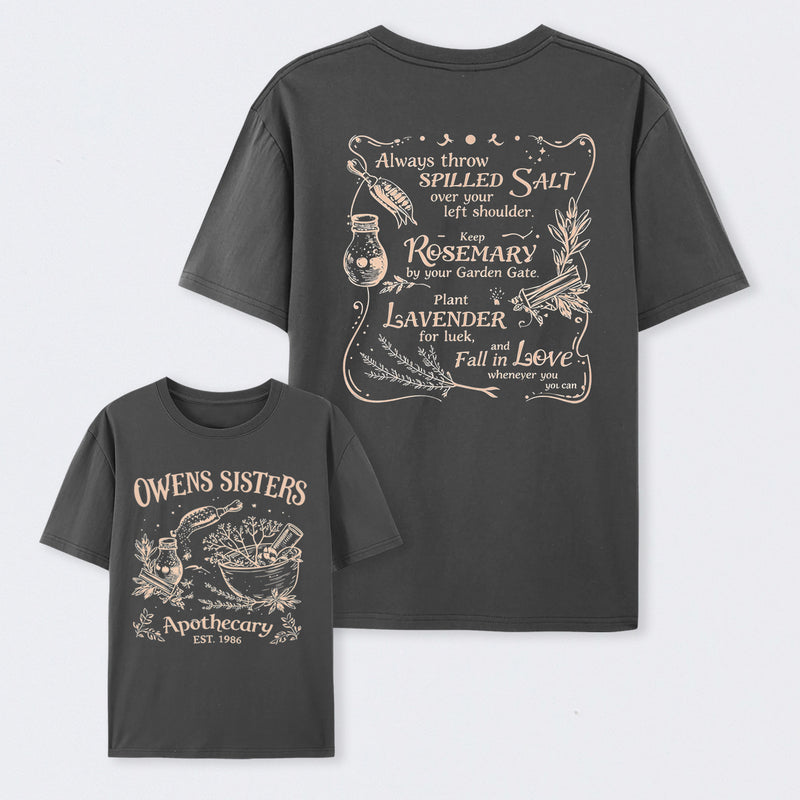 Owens Sisters Apothecary 1986 Witchy Herb Print T-Shirt