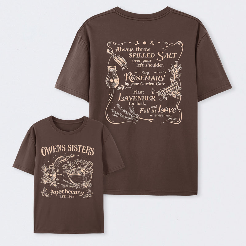 Owens Sisters Apothecary 1986 Witchy Herb Print T-Shirt