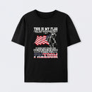 Soldier Silhouette USA Flag Patriotic T-Shirt