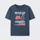 Soldier Silhouette USA Flag Patriotic T-Shirt