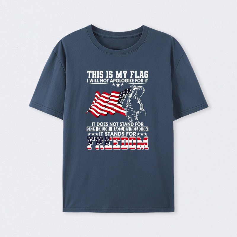 Soldier Silhouette USA Flag Patriotic T-Shirt