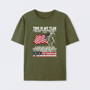 Soldier Silhouette USA Flag Patriotic T-Shirt