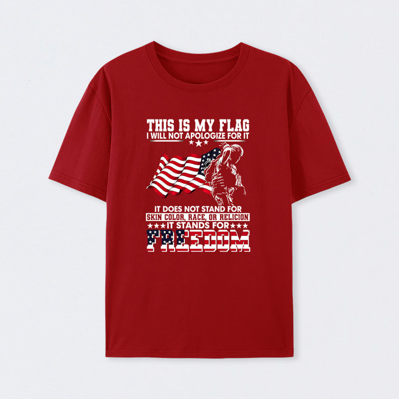 Soldier Silhouette USA Flag Patriotic T-Shirt