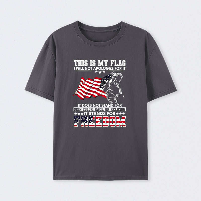 Soldier Silhouette USA Flag Patriotic T-Shirt