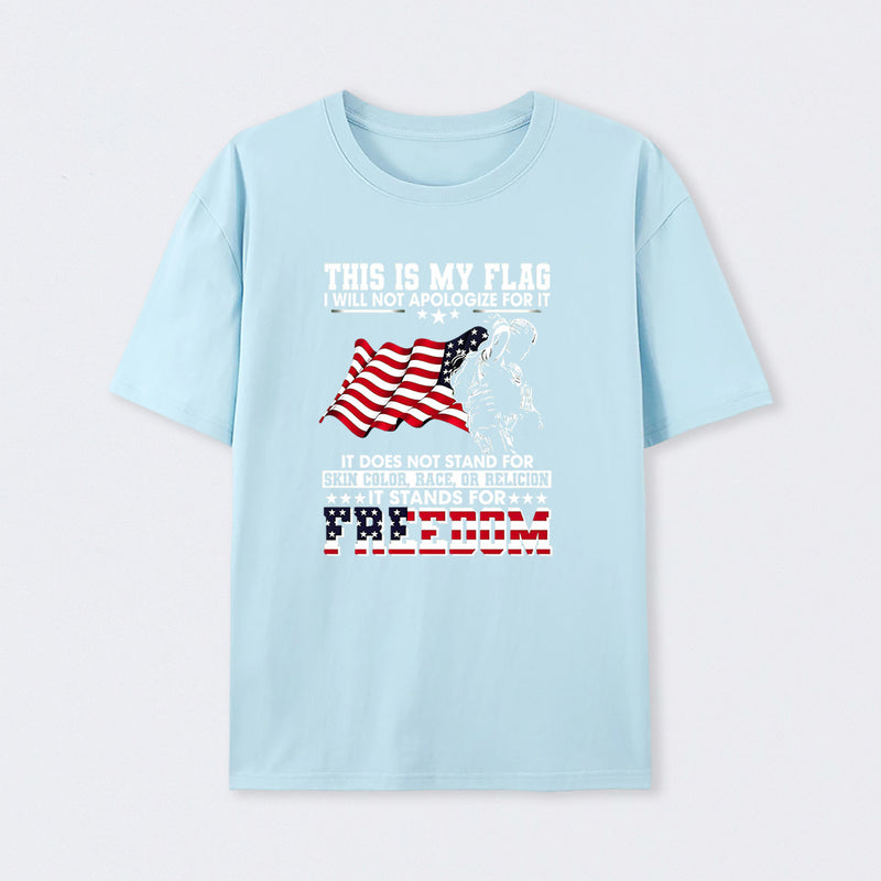 Soldier Silhouette USA Flag Patriotic T-Shirt