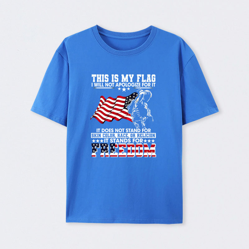 Soldier Silhouette USA Flag Patriotic T-Shirt