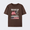 Soldier Silhouette USA Flag Patriotic T-Shirt