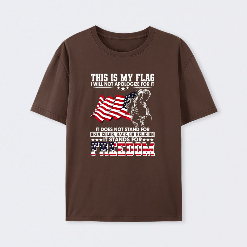 Soldier Silhouette USA Flag Patriotic T-Shirt